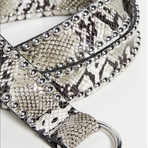 B-Low the Belt - Mia Moto Python snakeskin O/S wrap belt (silver/white) - Picture 2 of 6